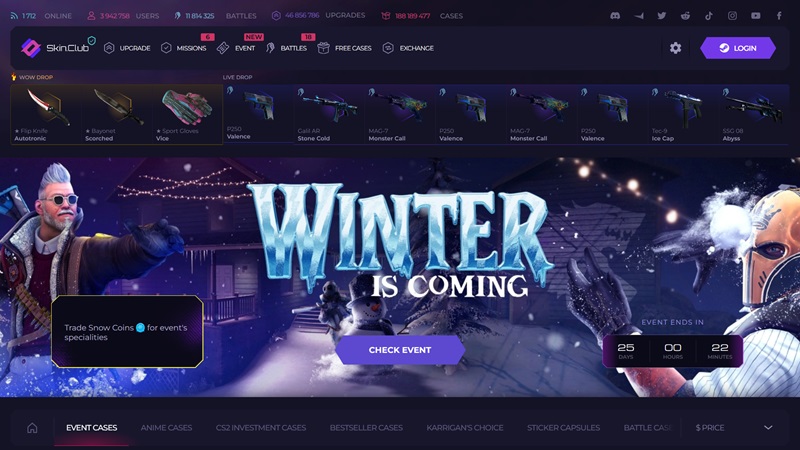 Webseite von Skin.Club