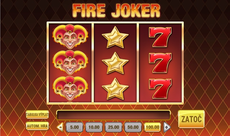 Tříválcový automat Fire Joker
