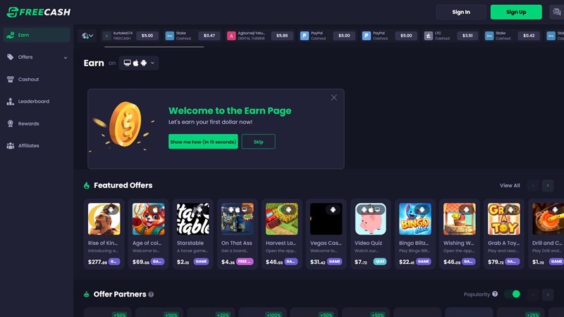 Platform Freecash