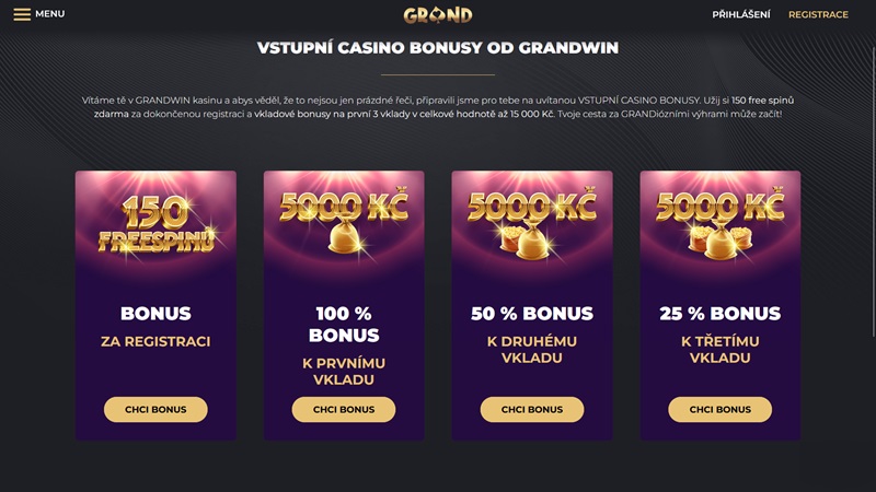 Grandwin bonusy
