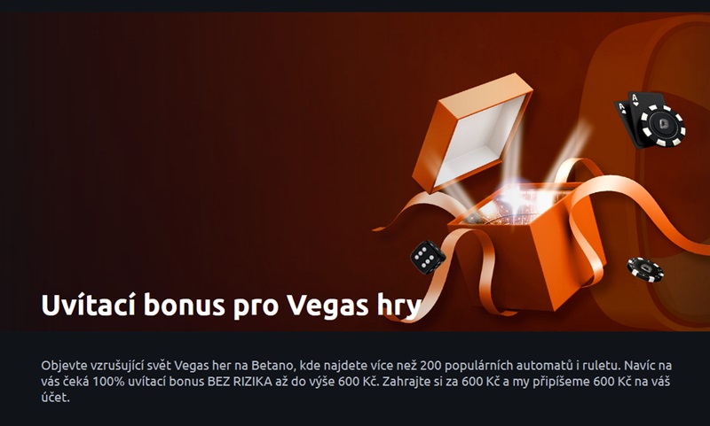 Peníze za registraci Betano