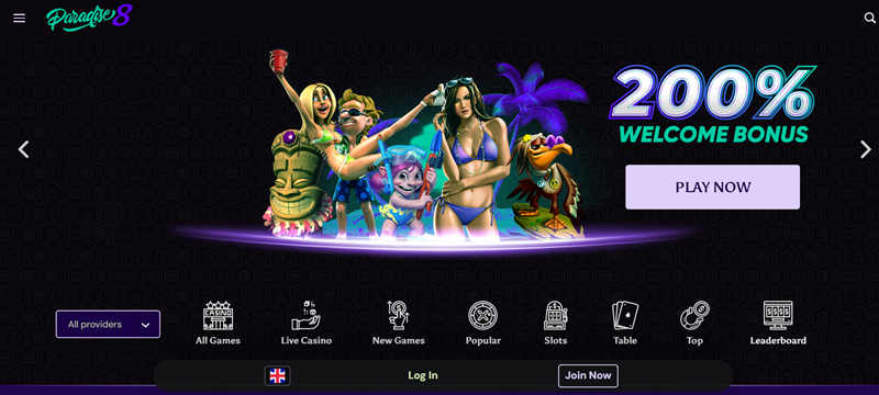 Paradise8 Casino Startseite