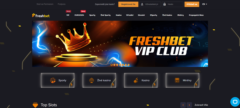 Freshbet App Startseite