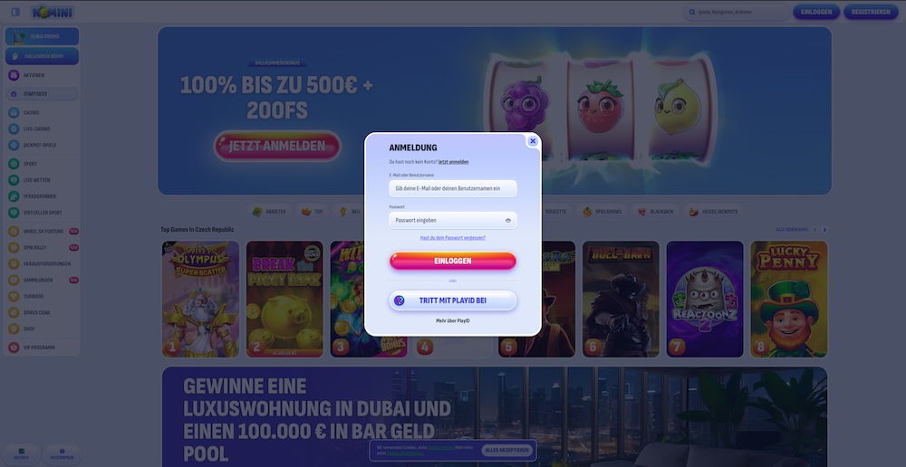 Nomini Anmeldung