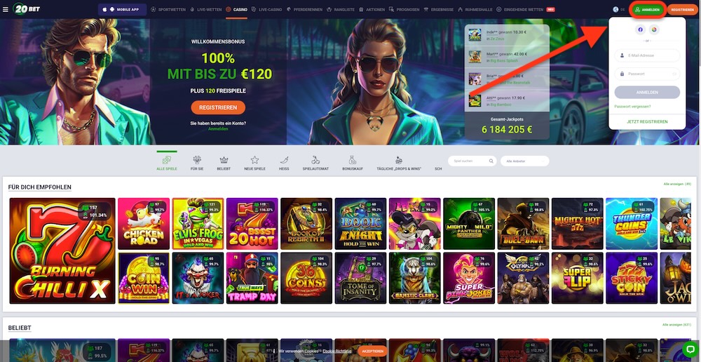 20BET Anmeldung