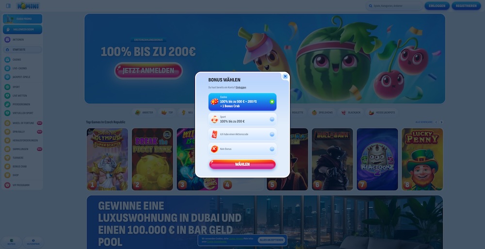 Nomini Registrierung