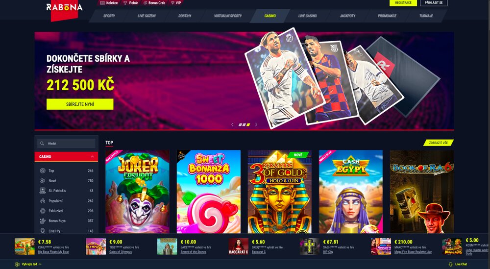 Vorschau der Website des Casinos Rabona