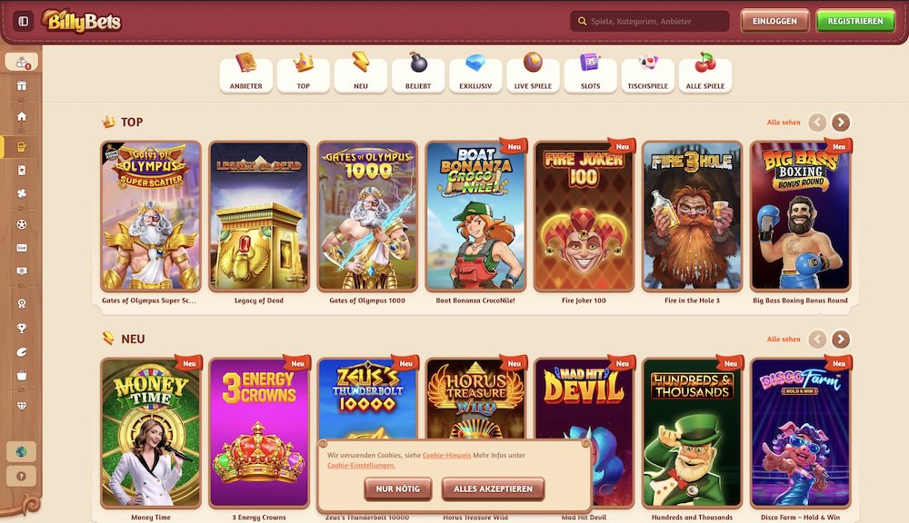BillyBets Spielautomaten
