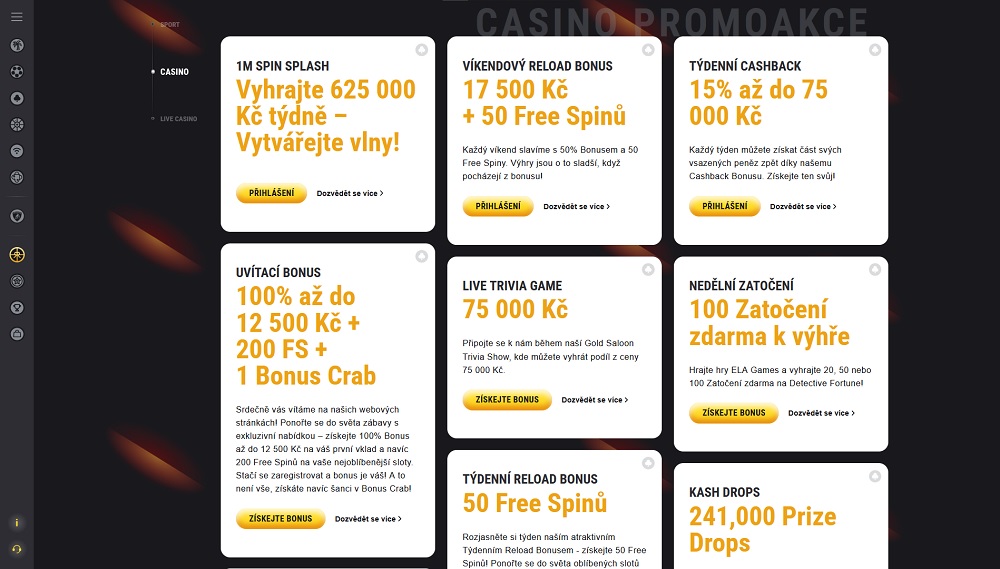 Vorschau der Boni mit Free Spins im Online Casino FEZbet