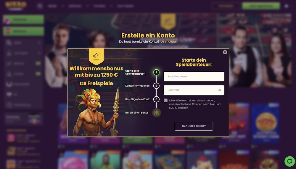 Bizzo Registrierung