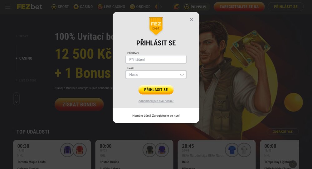 FEZbet Anmeldung