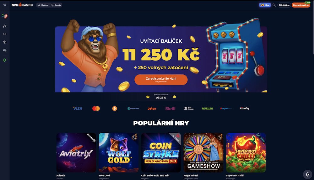 Einzahlungsbonus im NineCasino