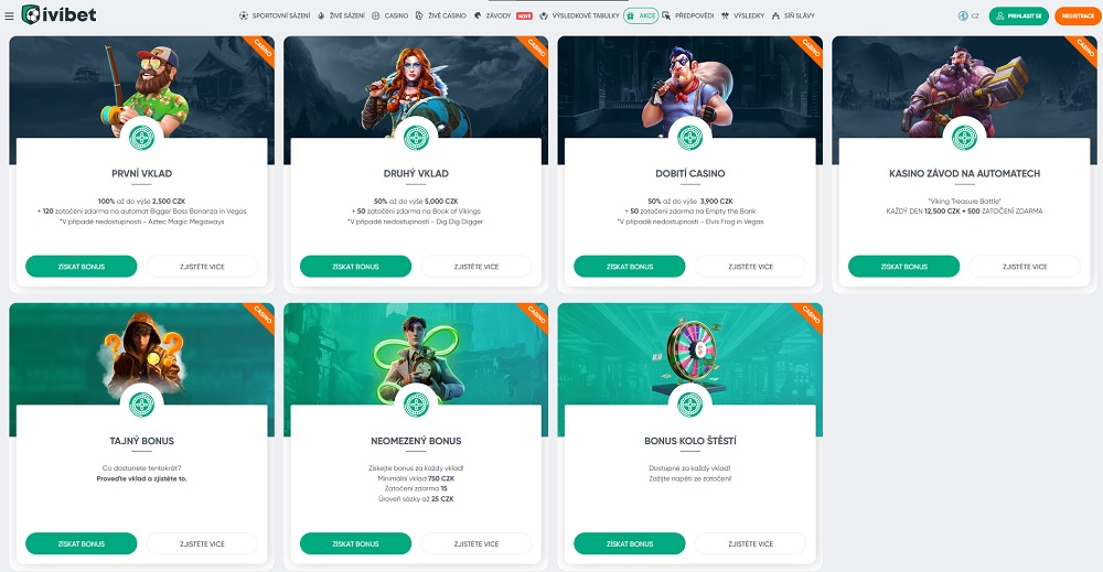 Vorschau der Boni und Promoaktionen mit Free Spins im Online Casino Ivibet