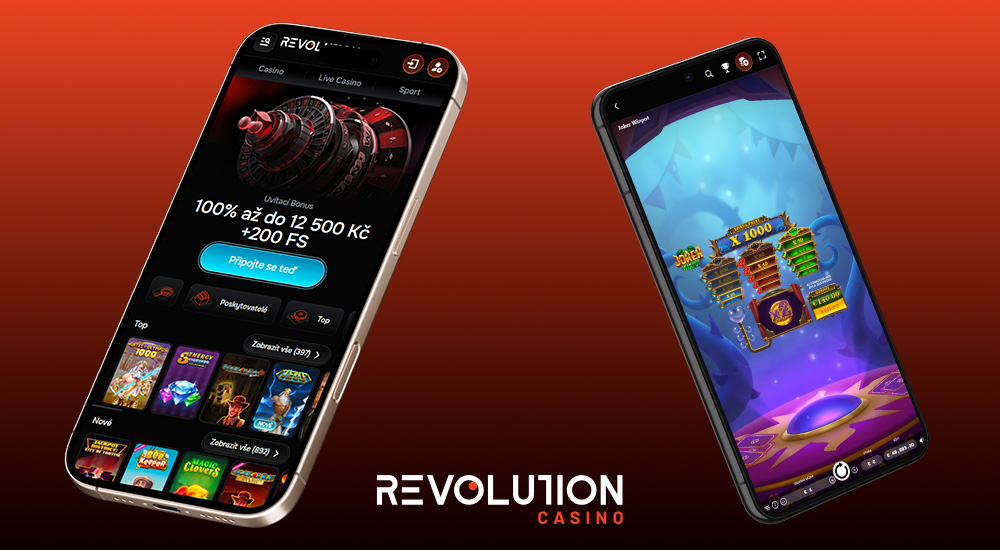 Vorschau der responsiven Oberfläche im Online Casino und in der Buchmacher-Sektion von Revolution Casino