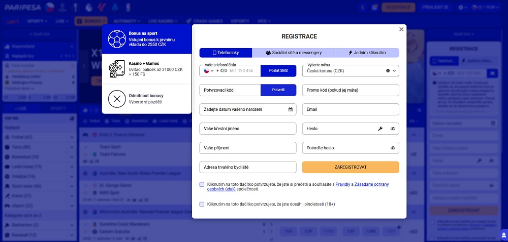 PariPesa Registrierung – Vorschau