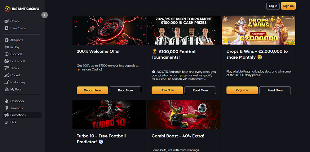Instant Casino – Überblick über Boni