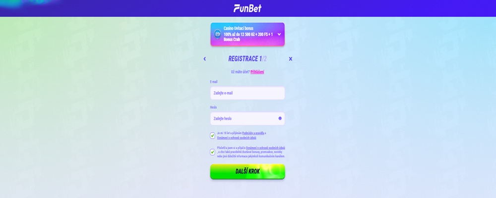 Anmeldefenster im FunBet Casino