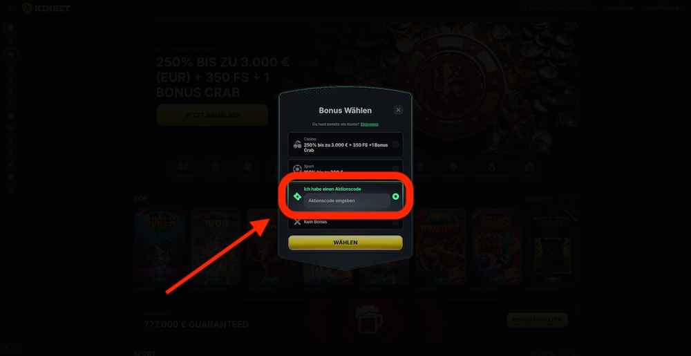 KinBet Promo-Code