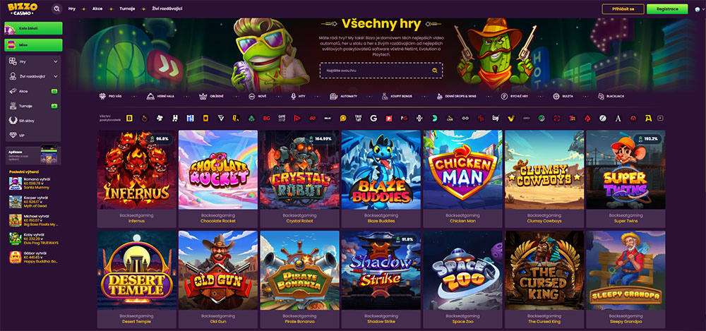 Entwickler Backseat Gaming im Bizzo Casino