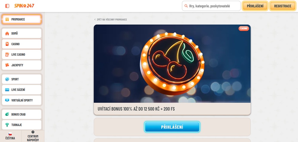 Willkommensbonus des Casinos Spin247