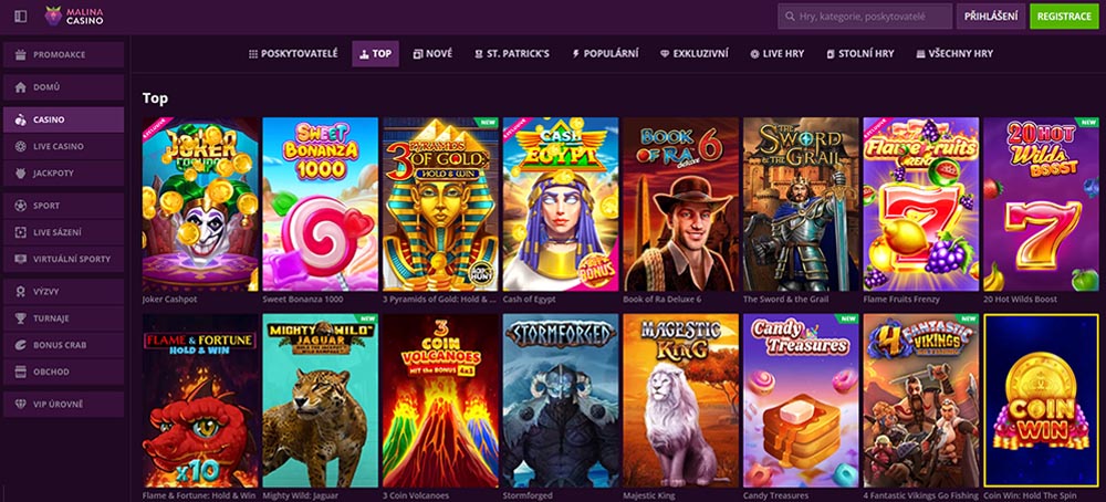 Malina Casino Spielautomaten [Übersicht der TOP-Spielautomaten]