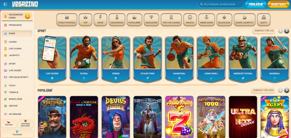 Vegasino Webseite