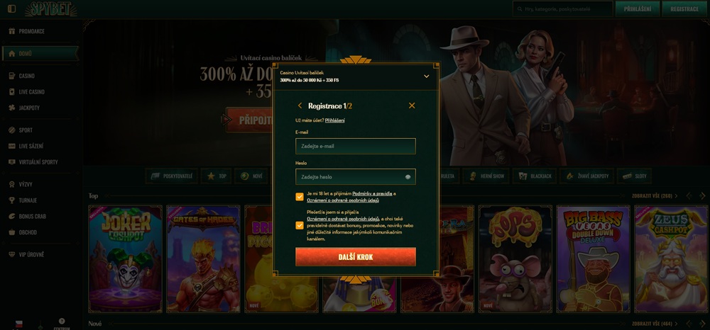 Spybet Casino Registrierung