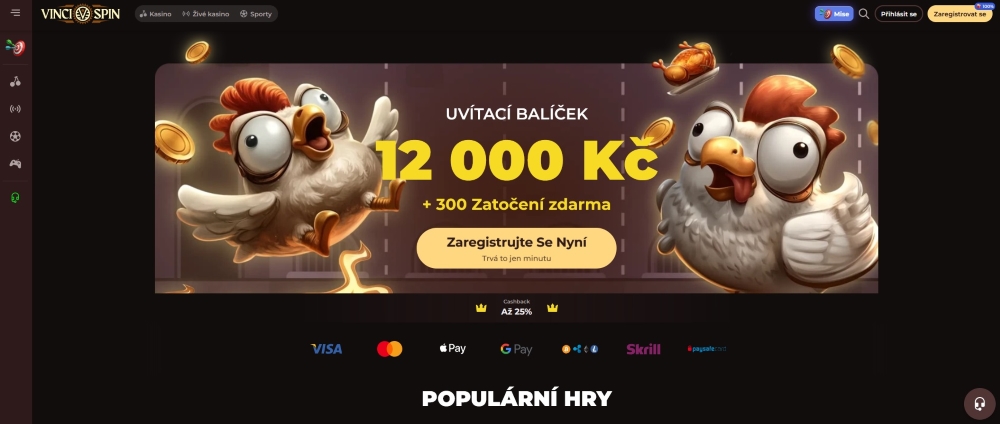 Verpassen Sie nicht den Willkommensbonus des Online Casinos Vinci Spin