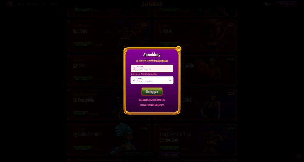86368 Joker8 Login