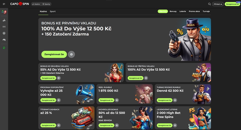 Vorschau der Boni und Aktionen im Online Casino und beim Buchmacher Capospin
