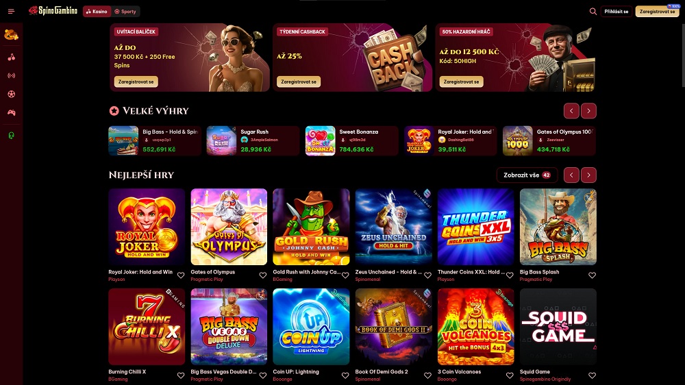 Vorschau der Boni und der besten Spiele im Online Casino SpinoGambino