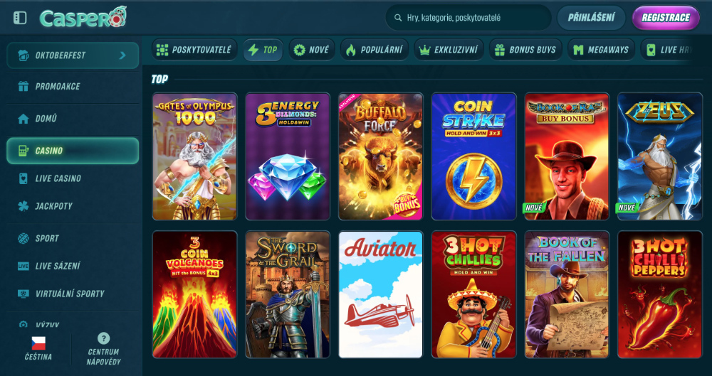 Vorschau der TOP Spielautomaten im Online Casino Caspero
