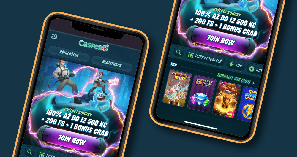 Vorschau der responsiven Oberfläche der Website des Online Casinos Caspero