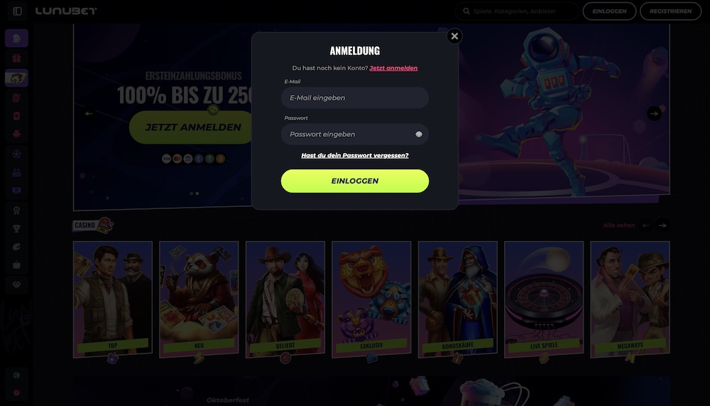 LunuBet Login
