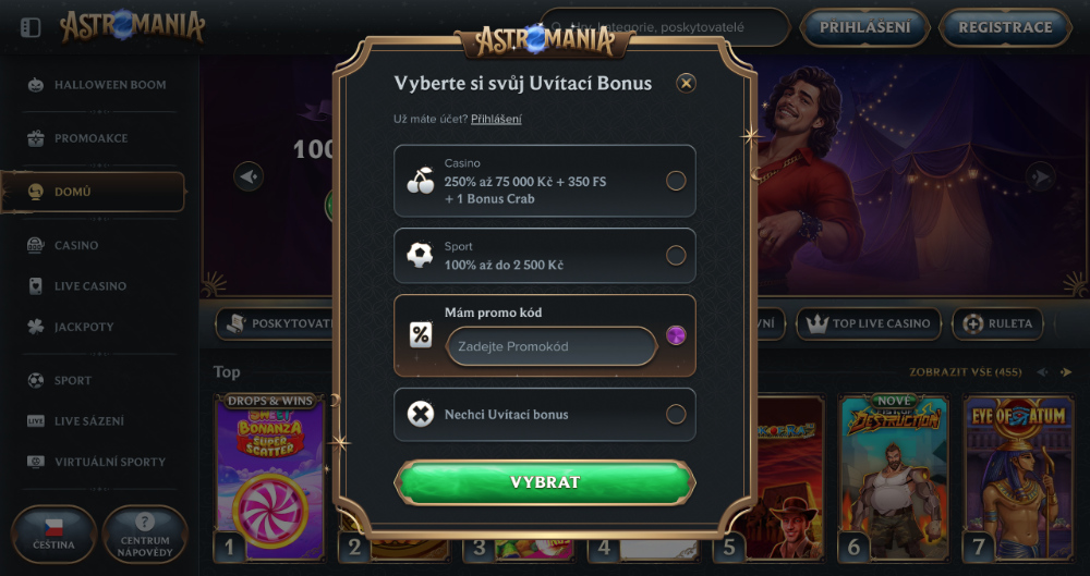 Promo-Code im Casino AstroMania