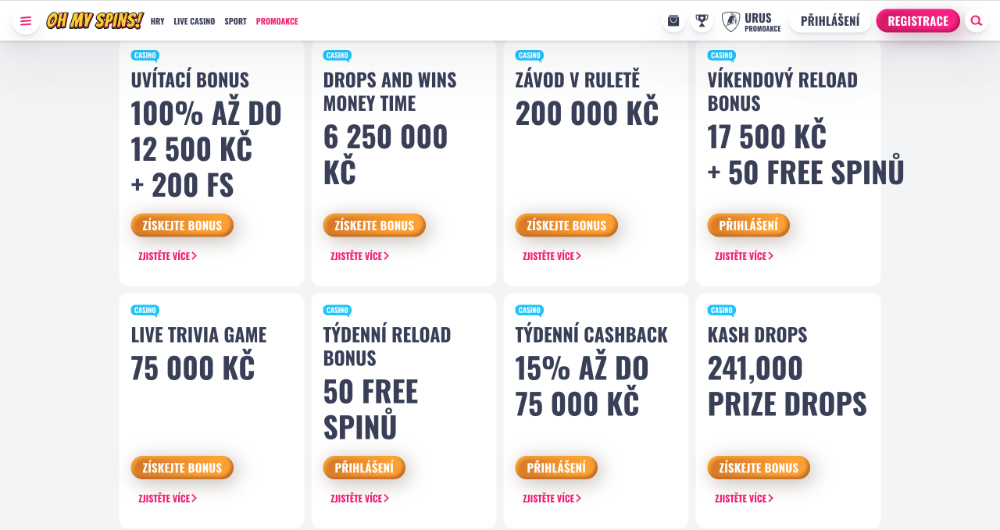 Ist im Casino Oh My Spins ein No-Deposit-Bonus erhältlich?
