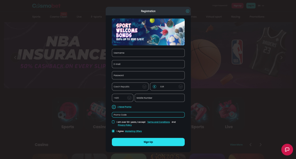 Cosmobet Promo-Code