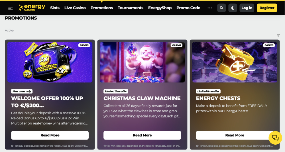 No-Deposit-Bonus im Energy Casino