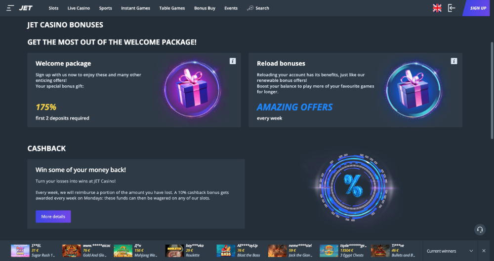 Gibt es im JET Casino einen No-Deposit-Bonus?